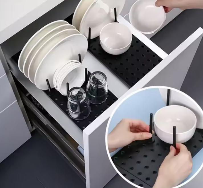 Foldable Dish Drying Rack with Drainage – Kitchen Organizer