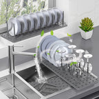 Foldable Dish Drying Rack with Drainage – Kitchen Organizer