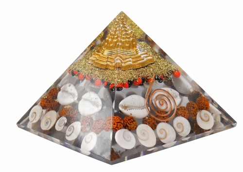 Crystal Wealth Gomati Chakra Shree Yantra Pyramid – Prosperity, Protection & Positive Energy
